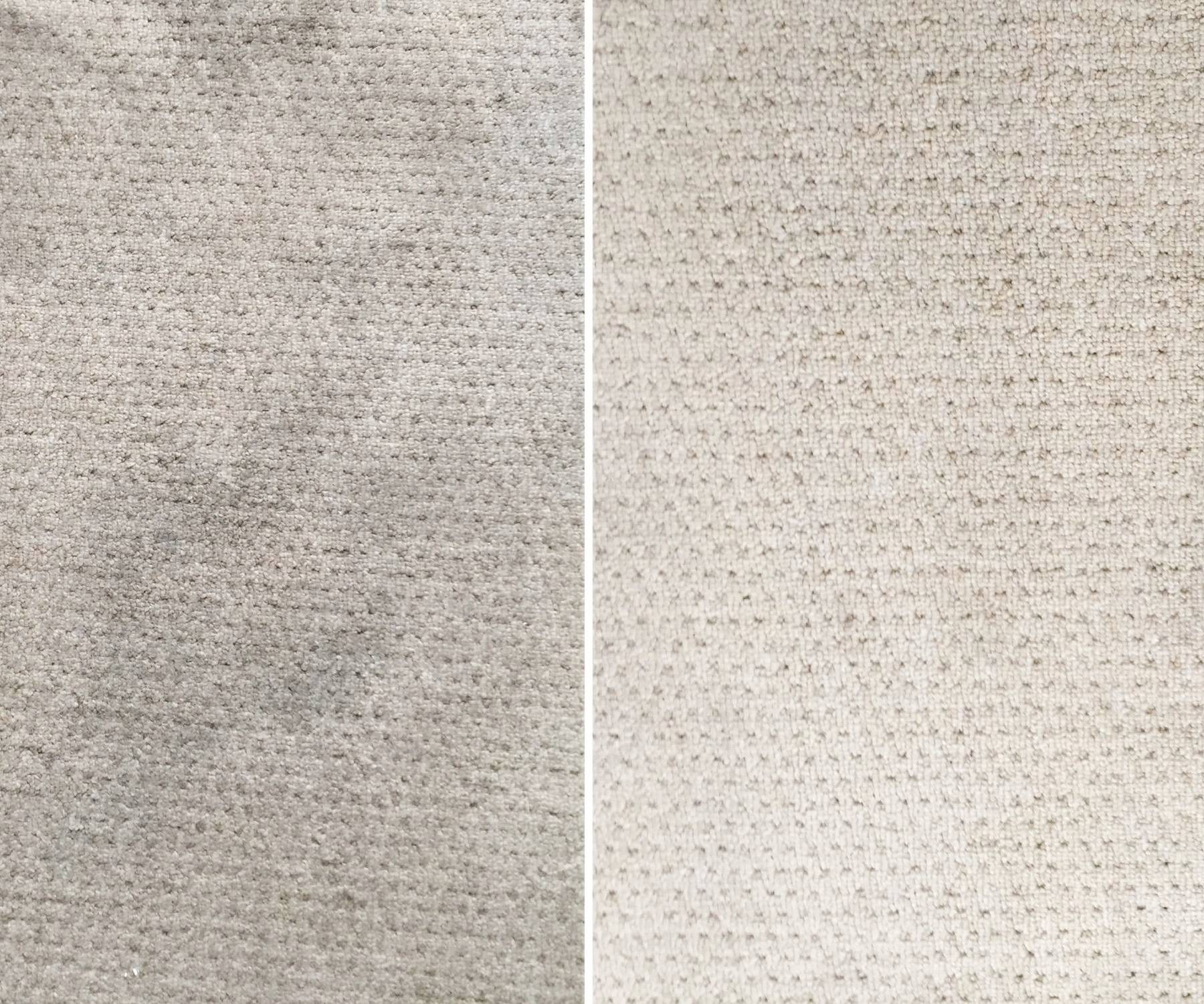 Carpet Cleaning Before: Carpet stained, dirty, and in need of a refresh! - After Steam Cleaning: Clean, Bright, and Refreshed!
