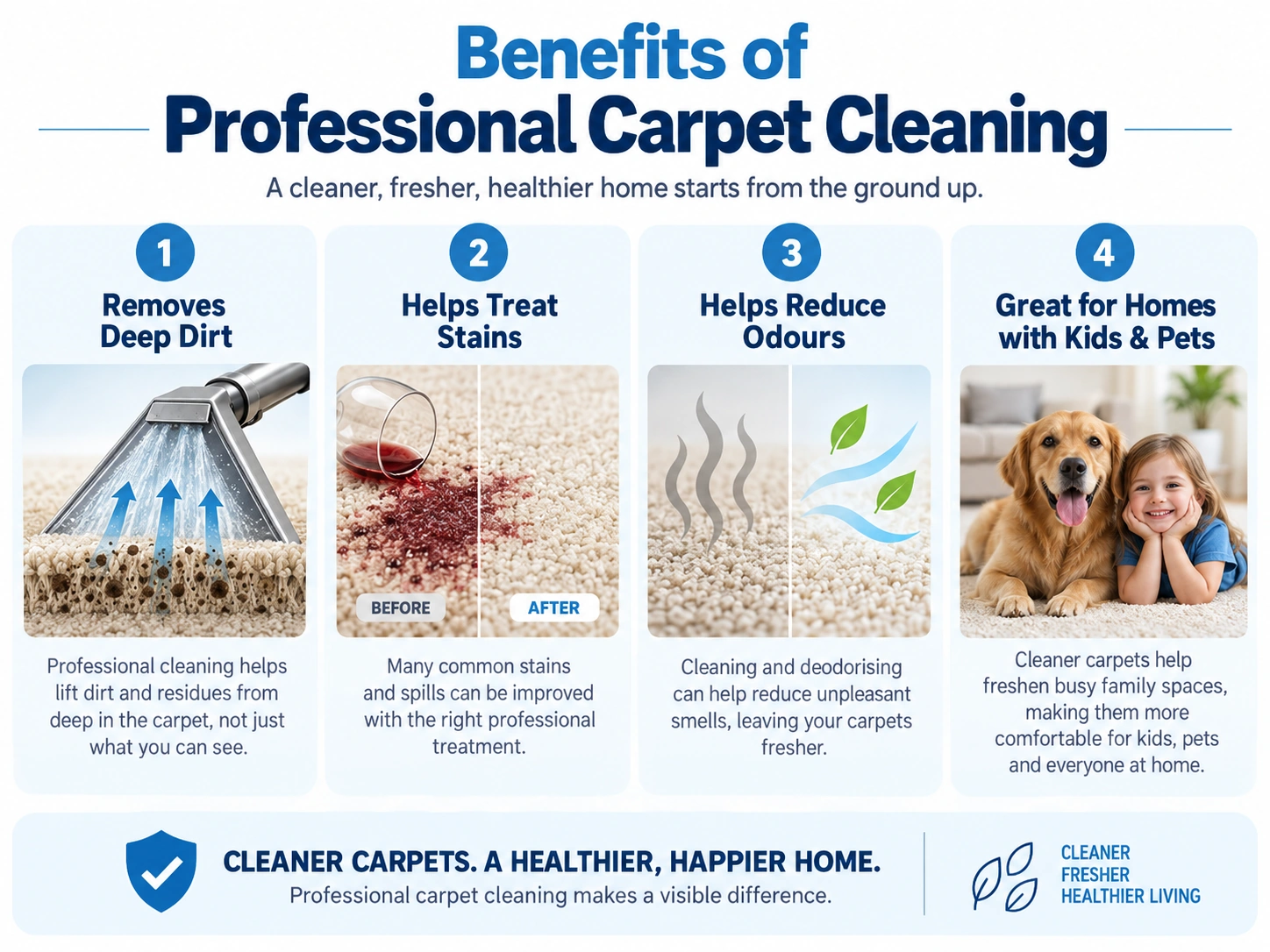 Benefits of professional carpet cleaning in Frankston with stain treatment, soil removal and strong extraction